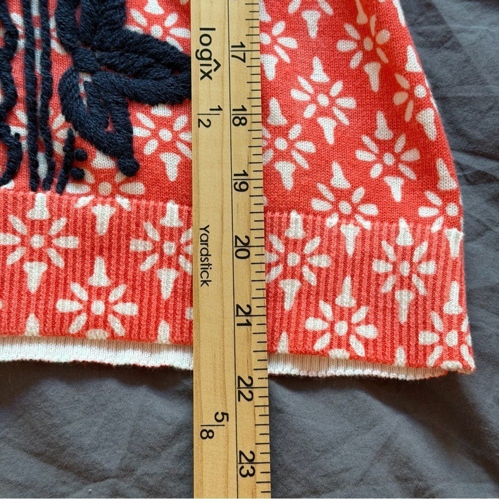 Sahalie Anthropologie Cardigan Womens M Embroidered Button Front Cotton Boho - Picture 8 of 8